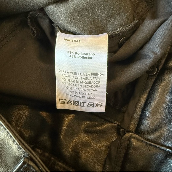 Juicy Couture Rodeo Pants Womens 29 Black Faux Leather High Rise - Picture 6 of 13